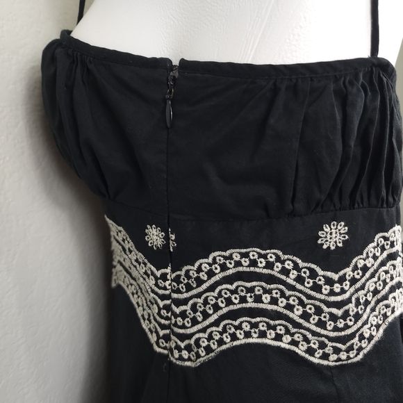 Jessica Howard Bohemian Black Embroidered Bodice Dress Size 8 - Picture 7 of 11